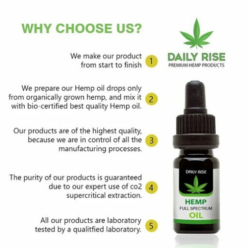 Daily Rise Hemp Oil CBD Extract - 10ml - Full Spectrum - 3 Strengths 7 hemp oil uk