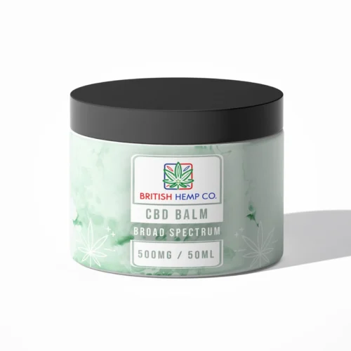 British Hemp Co. 14 CBD Balm Broad Spectrum 500mg 50ml good for mental health and pain relief