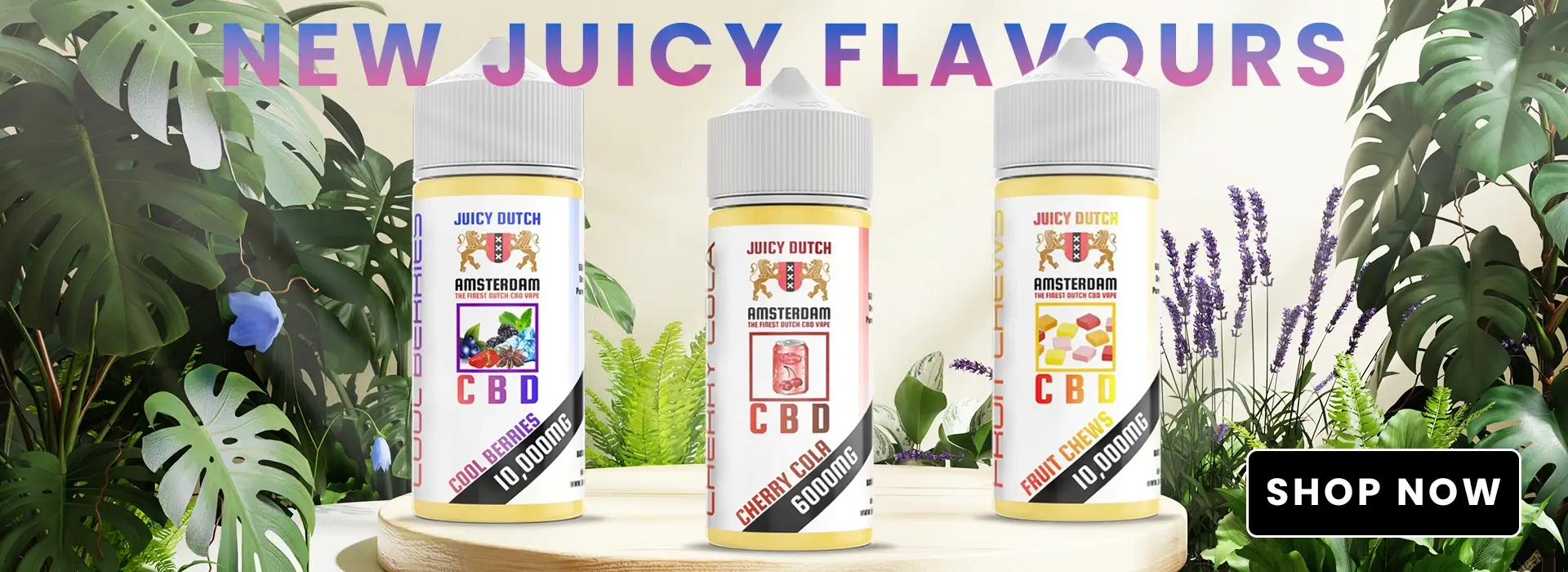 New Juicy Dutch Flavours Banner Desktop - BritishCBD | Leading CBD & Hemp Marketplace in the UK