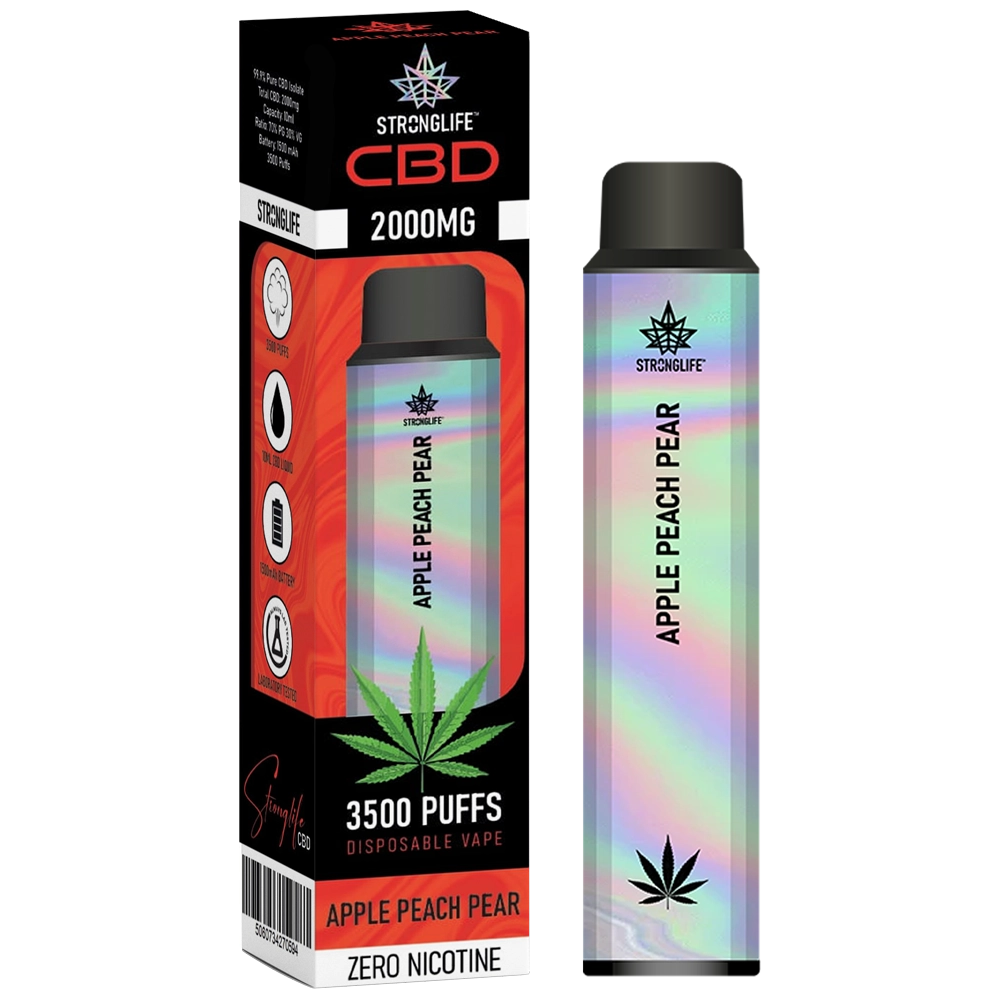 BritishCBD | Leading Supplier of CBD & Hemp Products 19 Stronglife Apple Peach Pear CBD Disposable Vape 2000mg