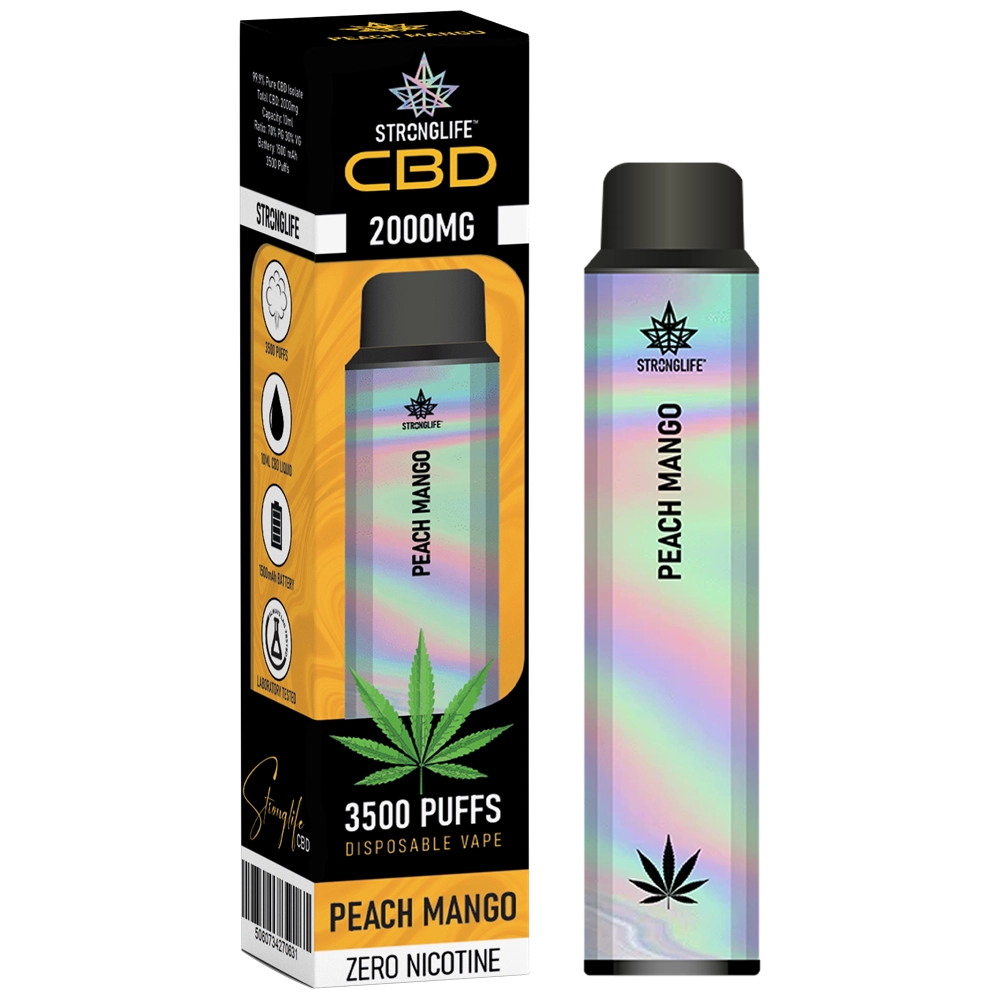 BritishCBD | Leading Supplier of CBD & Hemp Products 22 Stronglife Peach Mango CBD Disposable Vape 2000mg