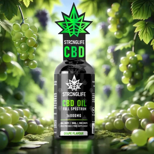 Stronglife Grape Full Spectrum CBD Oil - 100ml - 16000mg 3 Stronglife 100ml 16000mg Grape Flavoured CBD Oil Full Spectrum CBD Oil UK