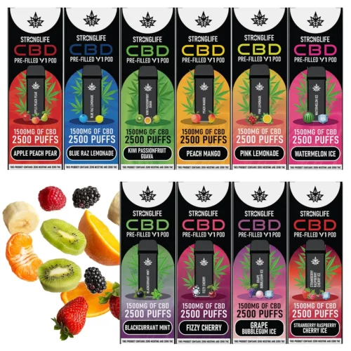 Stronglife CBD Vape Pods CBD Pod Vapes CBD Pod Vape Kit 10 Flavours