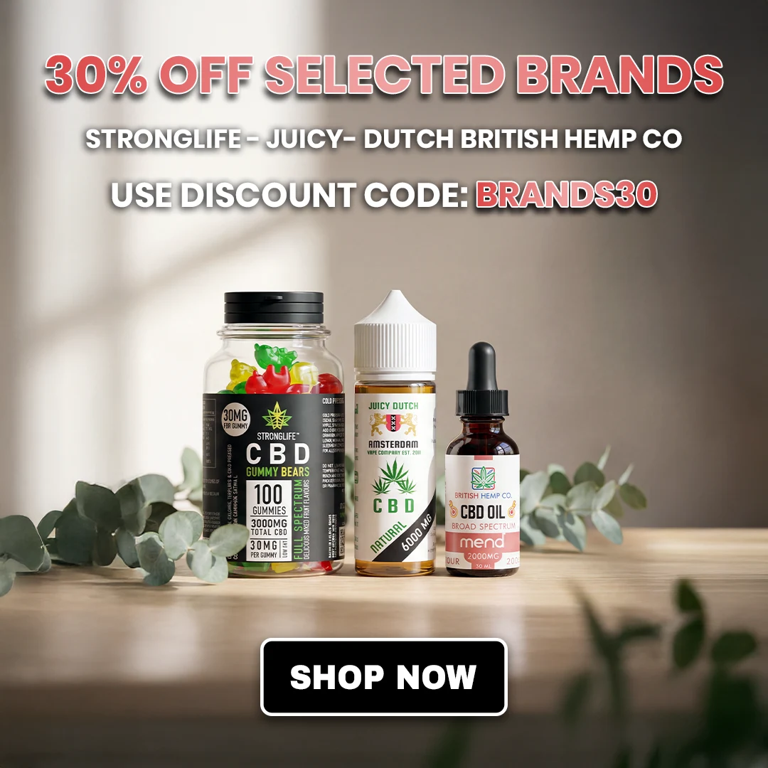 British CBD brands 30 CBD gummies CBD oils CBD e liquids CBD pod devices