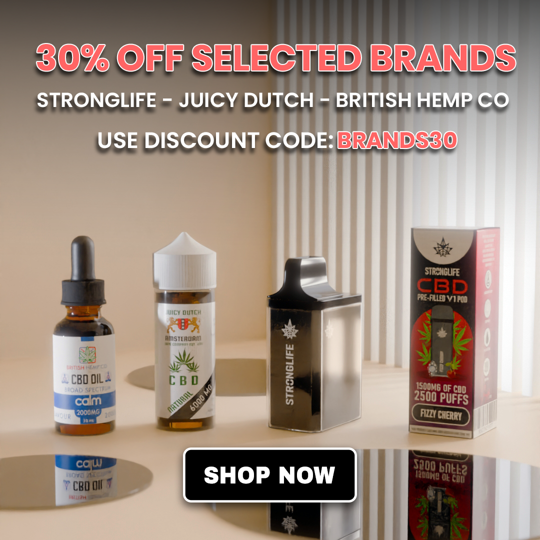 British CBD brands 30 CBD gummies CBD oils CBD e liquids CBD pod devices